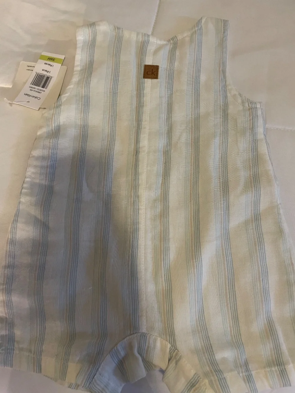 Calvin Klein Baby Boy 3-6 month Striped Romper